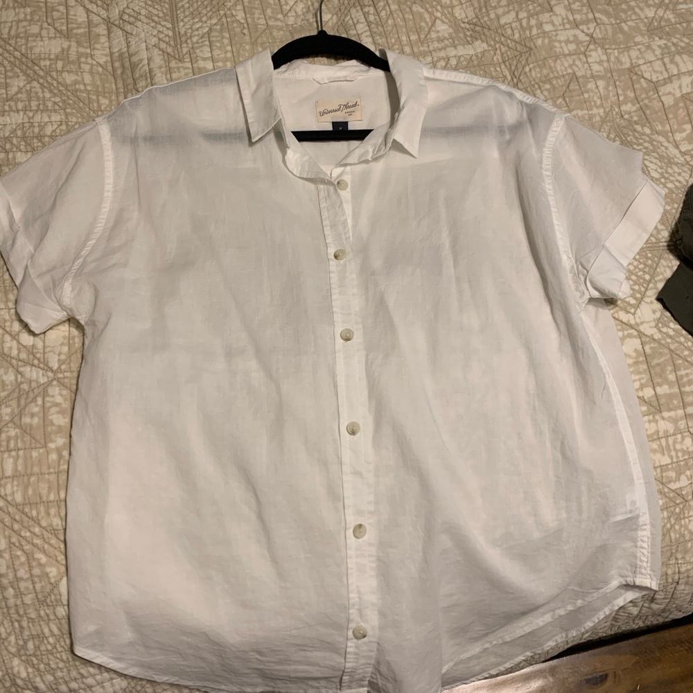 White shirt sleeve button up